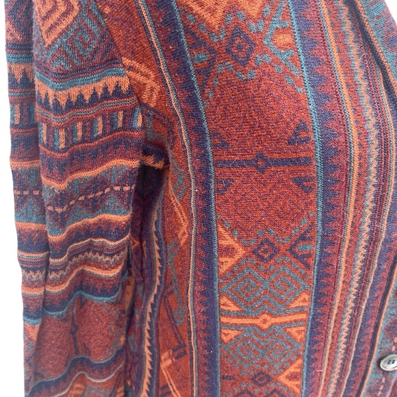 Peruvian Connection 100% Pima Cotton Western/Boho Long Cardigan, Size Small - Picture 3 of 6